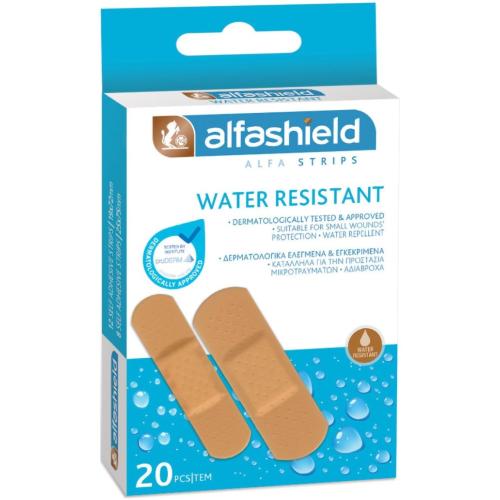AlfaShield Alfa Strips Water Resistant Αδιάβροχα Επιθέματα Μικροτραυμάτων 20 Τεμάχια